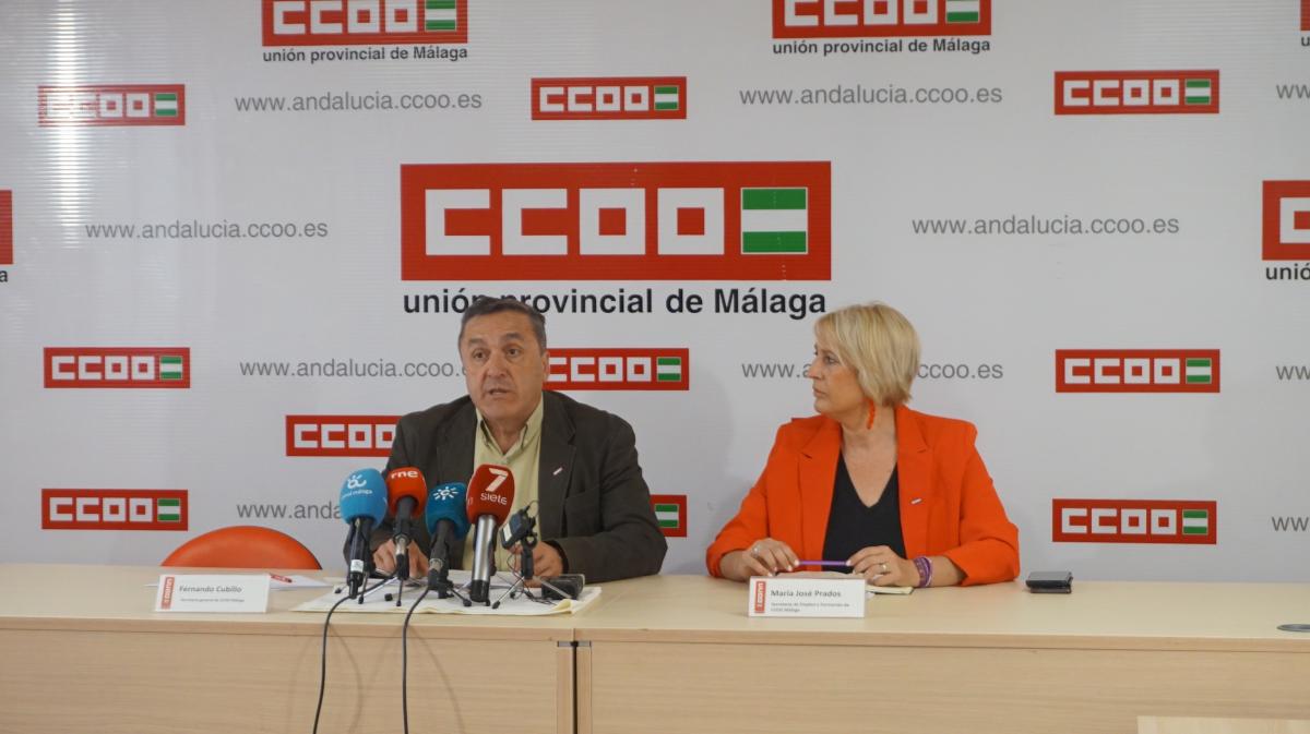 Fernando Cubillo y Mara Jos Prados, durante la rueda de prensa